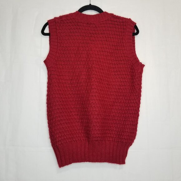 Vintage Sears Kings Road The Men's Store knit vest red size M medium v-neck - Picture 2 of 7